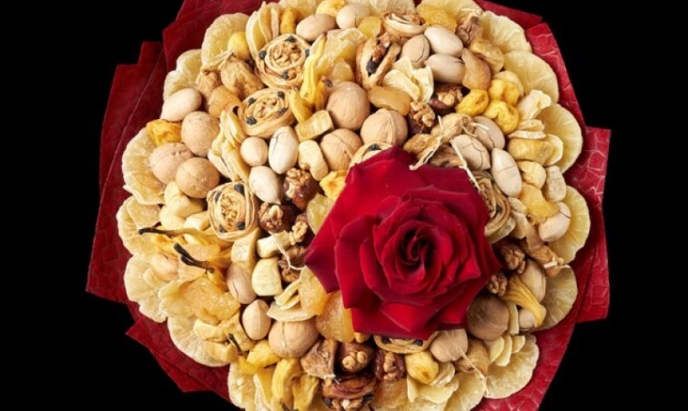 Dried Fruit and Nut Candies Rose, Flavor Cranium Foods